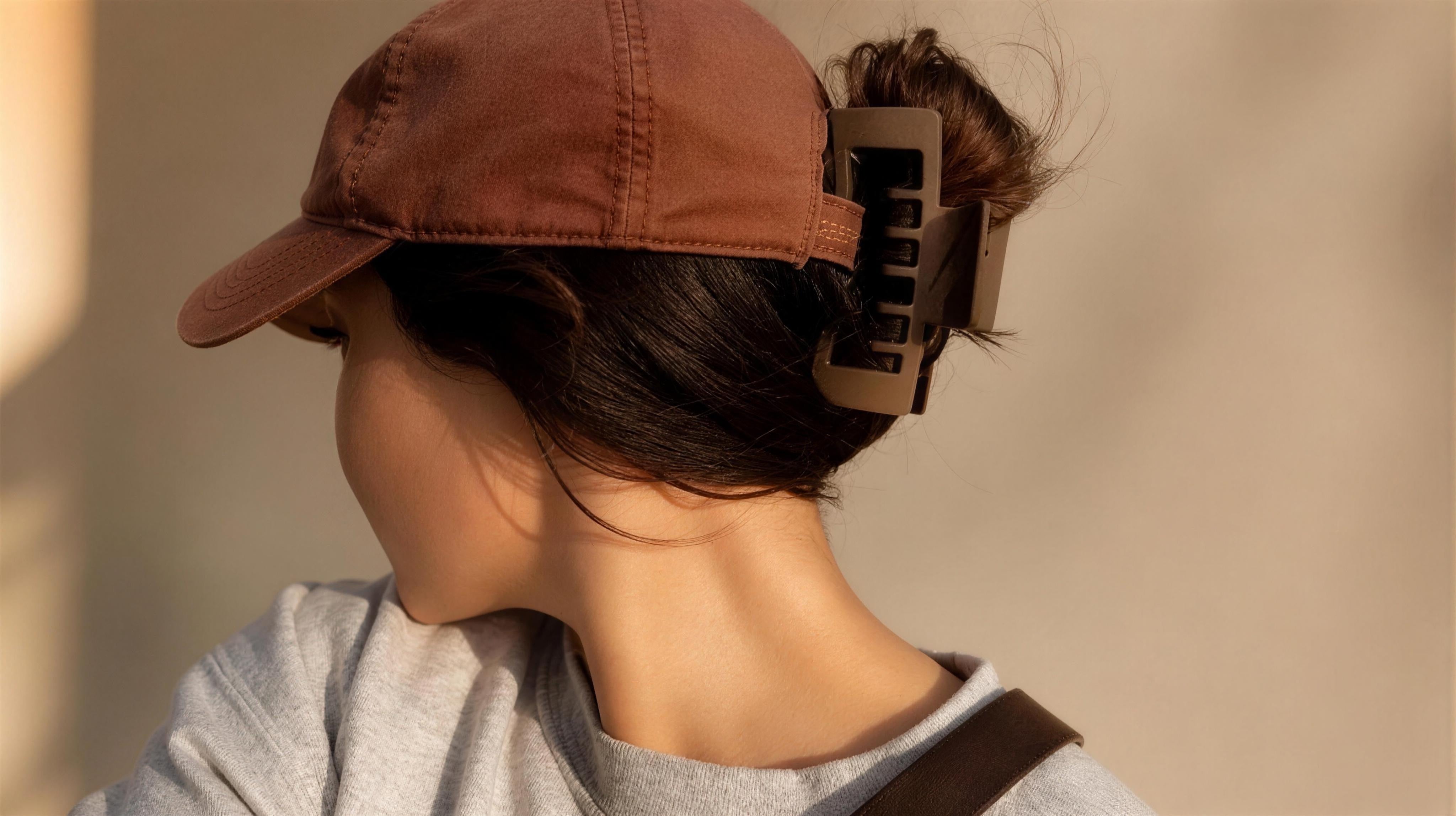 Alora Hat Claw Clips styled in hair under a cap